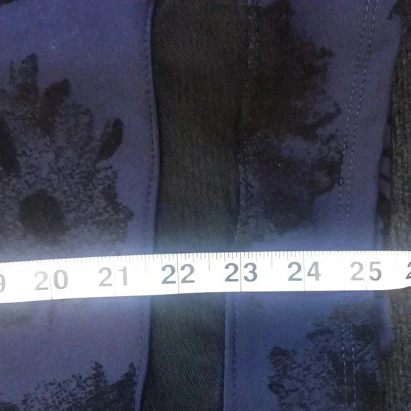 NWOT Faith and Joy by Monteau Navy/Black Floral Skirt w/Sheer Accent Hem- XL - Picture 5 of 9